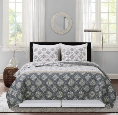 C & F Home C&f Home Booker Medallion Bedding Quilt Set In Gray