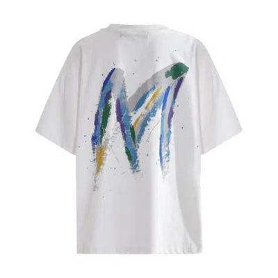 Moustache Graphic-print Oversized T-shirt In White