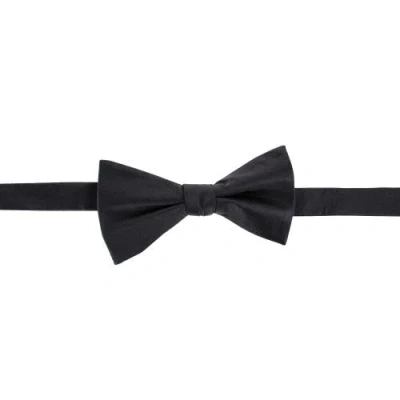 Trafalgar Big & Tall Sutton Solid Color Silk Bow Tie In Black