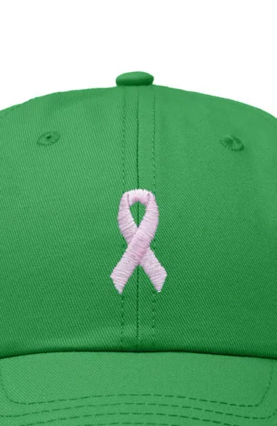 Dalix Pink Ribbon Dad Cap In Green