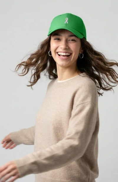 Dalix Pink Ribbon Dad Cap In Green