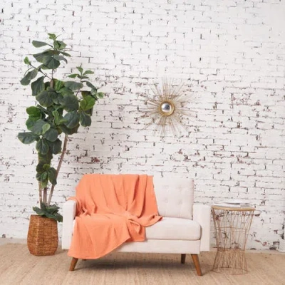 Carol & Frank Ryker Melon Throw Blanket In Orange