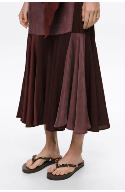 Bimba Y Lola Fluid Patchwork Midi Skirt In Multi