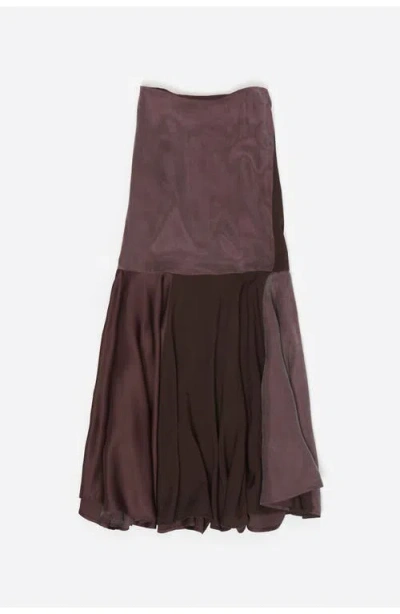Bimba Y Lola Fluid Patchwork Midi Skirt In Multi