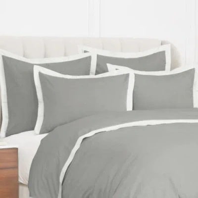Elisabeth York Digby Pewter 100% Cotton Chambray King Sham 20" X 36" In Gray