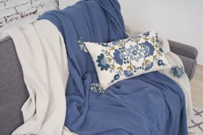 Carol & Frank Ryker Vintage Indigo Throw Blanket In Blue