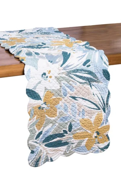 C & F Home C&f Home Blue Joelle Table Runner 14" X 51" In Multi