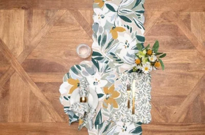 C & F Home C&f Home Blue Joelle Table Runner 14" X 51" In Multi
