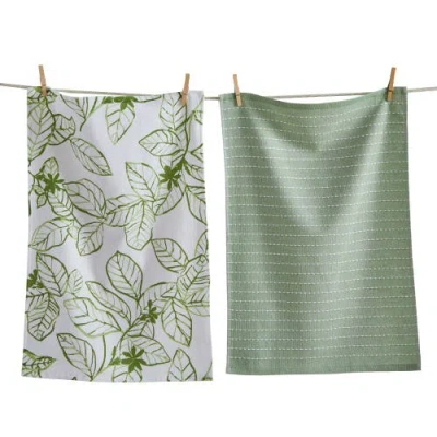 Tag Ainslie Hammam Terry Dishtowel S/2 Green Green Cotton Everyday