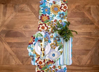 C & F Home C&f Home Calanthe Table Runner 14" X 51" In Multi