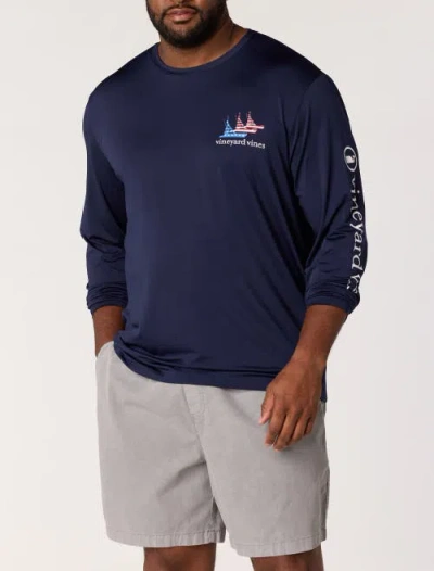 Vineyard Vines Big & Tall Sportfisher Harbor T-shirt In Blue