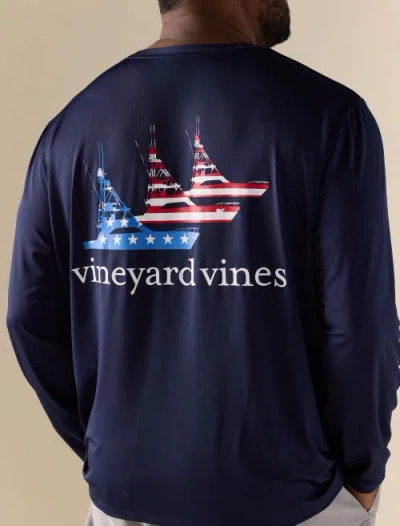 Vineyard Vines Big & Tall Sportfisher Harbor T-shirt In Blue
