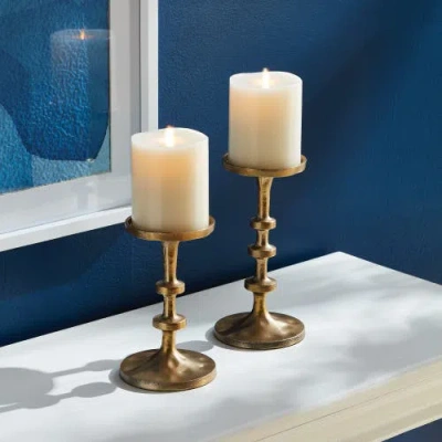 Napa Home & Garden Abacus Petite Candle Stands In Gold