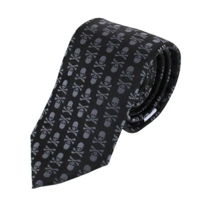 Ascentix Pirate Skull And Crossbones Necktie In Black