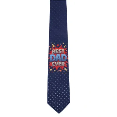 Trafalgar Best Dad Ever Novelty Silk Necktie In Blue