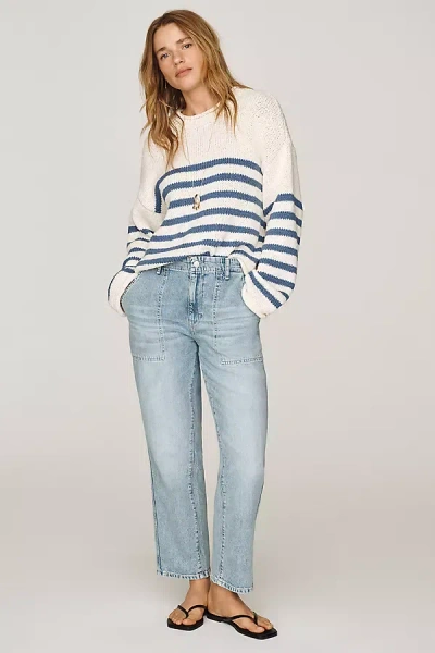 Ag Analeigh Mid Rise Utility Jeans In Wine Garden In Blue