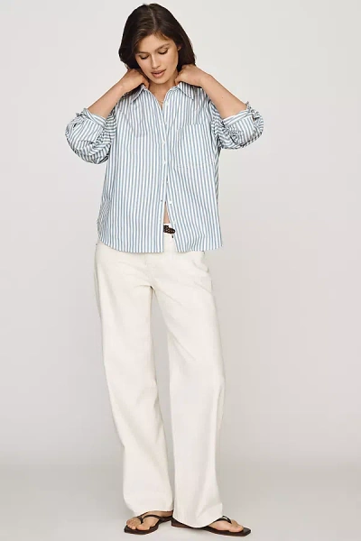 Frame The Saturday Low Rise Straight Jeans In White