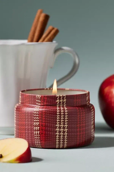 Capri Blue Fruity Spiced Cider Tin Candle In Burgundy