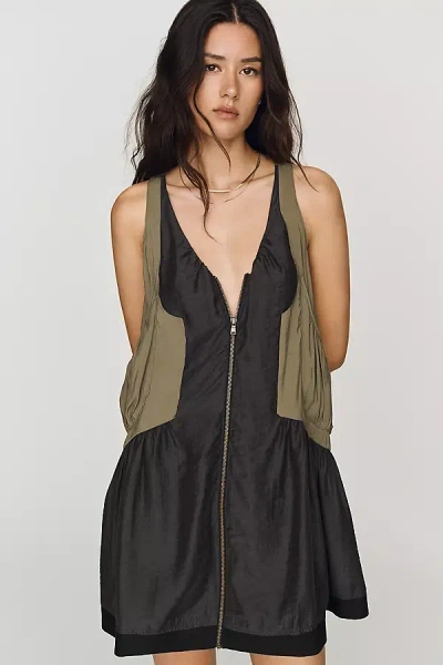 By Anthropologie Sleeveless Swing Mini Dress In Black
