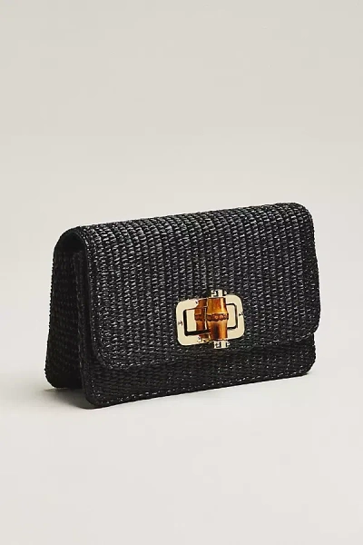 Lisi Lerch Lilly Raffia Clutch In Black