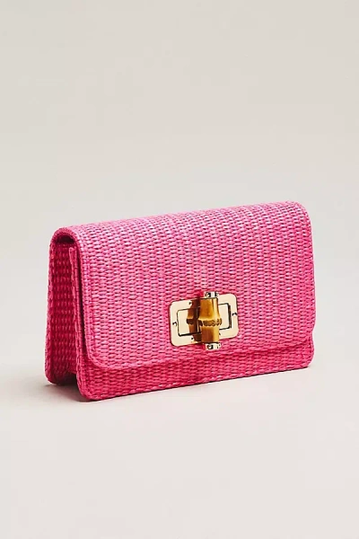Lisi Lerch Lilly Raffia Clutch In Pink