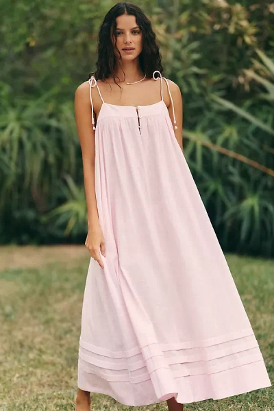 L*space Lspace Sunset Stroll Cotton Cover-up Maxi Dress In Pink