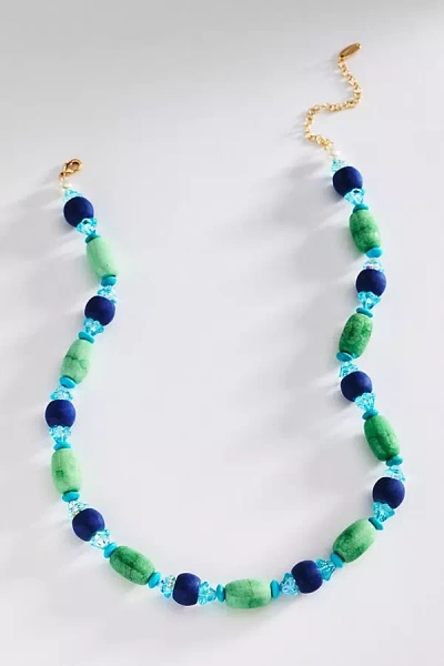 By Anthropologie Coastal Beaded Necklace In Green