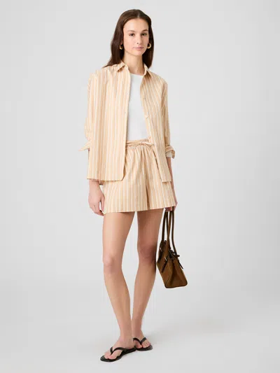 French Connection Aspen Linen Sandlot Stripe Shorts In Multi
