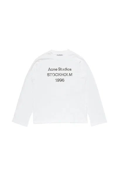 Acne Studios Womens Dusty White Edden 1996 Logo Cotton-blend T-shirt In White