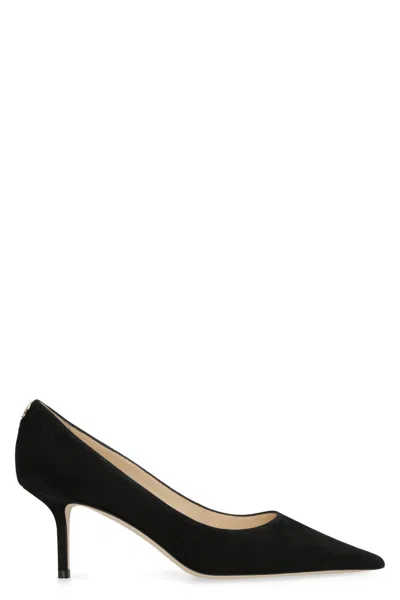 Jimmy Choo Black Solid Pointed Toe Pumps In Black