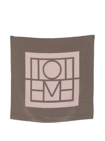 Totême Brown Monogram Solid Scarf In Brown