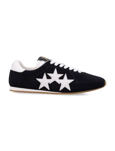 Amiri Pacific Flat Low Suede Star Sneakers In Black