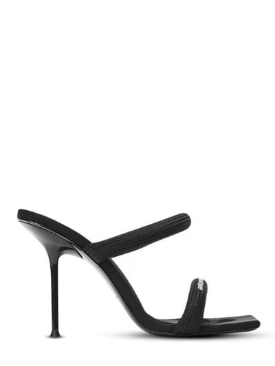 Alexander Wang High Stiletto Heel Sandals With Tubular Webbing Straps In Black