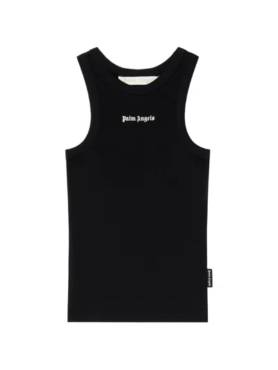 Palm Angels Classic Logo Fitted Tank Top In Black