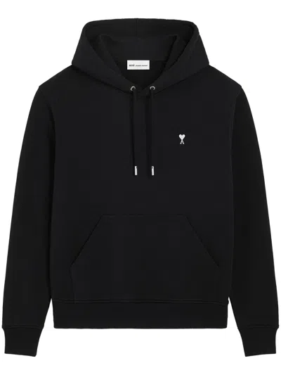 Ami Alexandre Mattiussi Ami Paris Heartfelt Pullover Hoodie For Men In Black