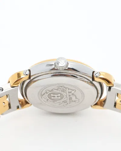 Pre-owned Hermes Hermès Pullman 24mm Ivory Dial Watch In Multi