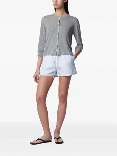 Dunst Striped Drawstring Shorts In White