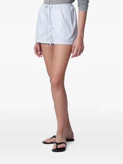 Dunst Striped Drawstring Shorts In White