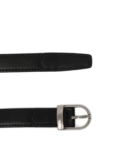 Low Classic Two-way Leather Belt In Black