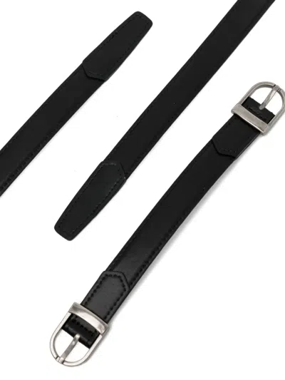 Low Classic Two-way Leather Belt In Black