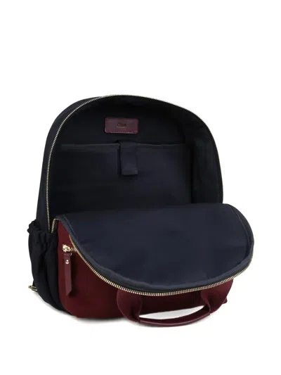 Chloé Logo-embroidered Canvas Backpack In Multi