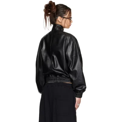 Lu'u Dan Black Blouson Leather Jacket In Black