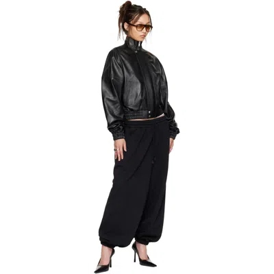 Lu'u Dan Black Blouson Leather Jacket In Black
