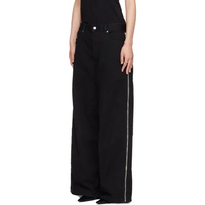 Lu'u Dan Black Side Zip Jeans In Black
