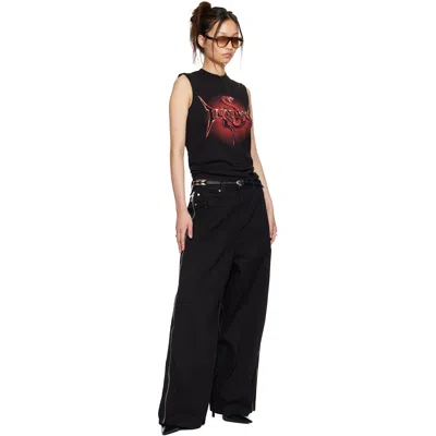 Lu'u Dan Black Side Zip Jeans In Black