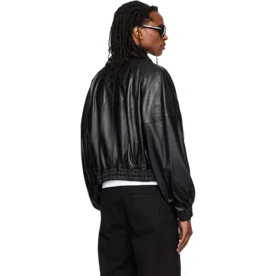Lu'u Dan Stand-up Collar Leather Jacket In Black