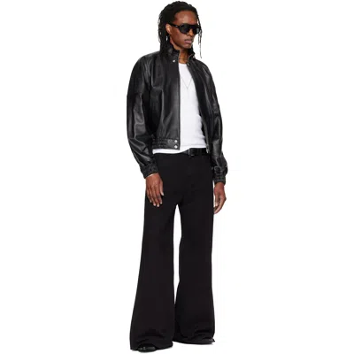 Lu'u Dan Stand-up Collar Leather Jacket In Black