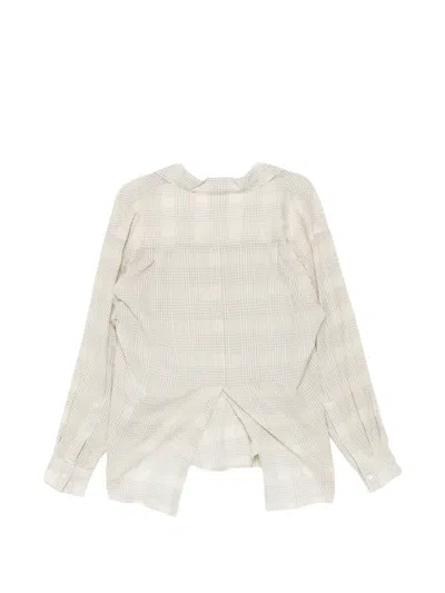 System Transformable Checked Shirt In Gray