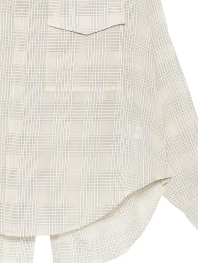 System Transformable Checked Shirt In Gray