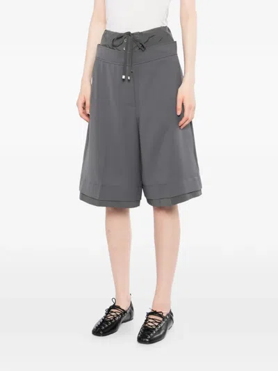 System Layered-waist Drawstring Shorts In Gray